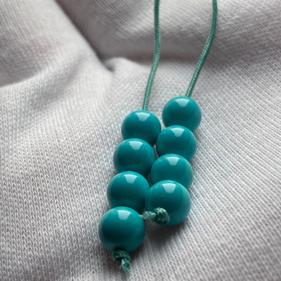 高瓷绿松石弟子珠子弟珠吊坠文玩配珠配饰散珠小米珠6