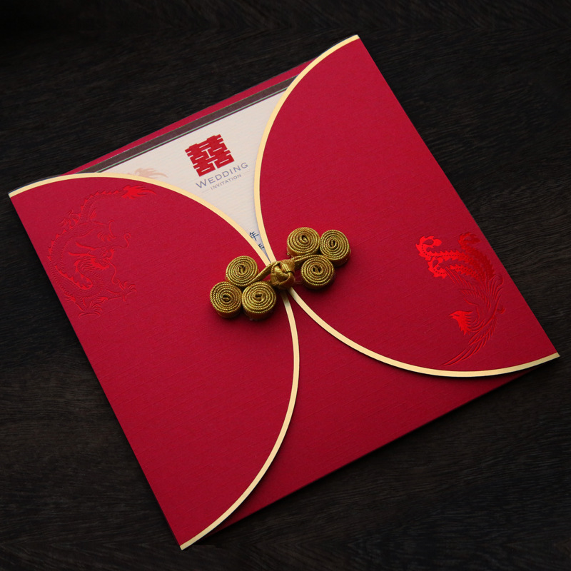 请帖婚礼单页纸质邀请函新款中式请柬感喜帖小众高端-阿里巴巴