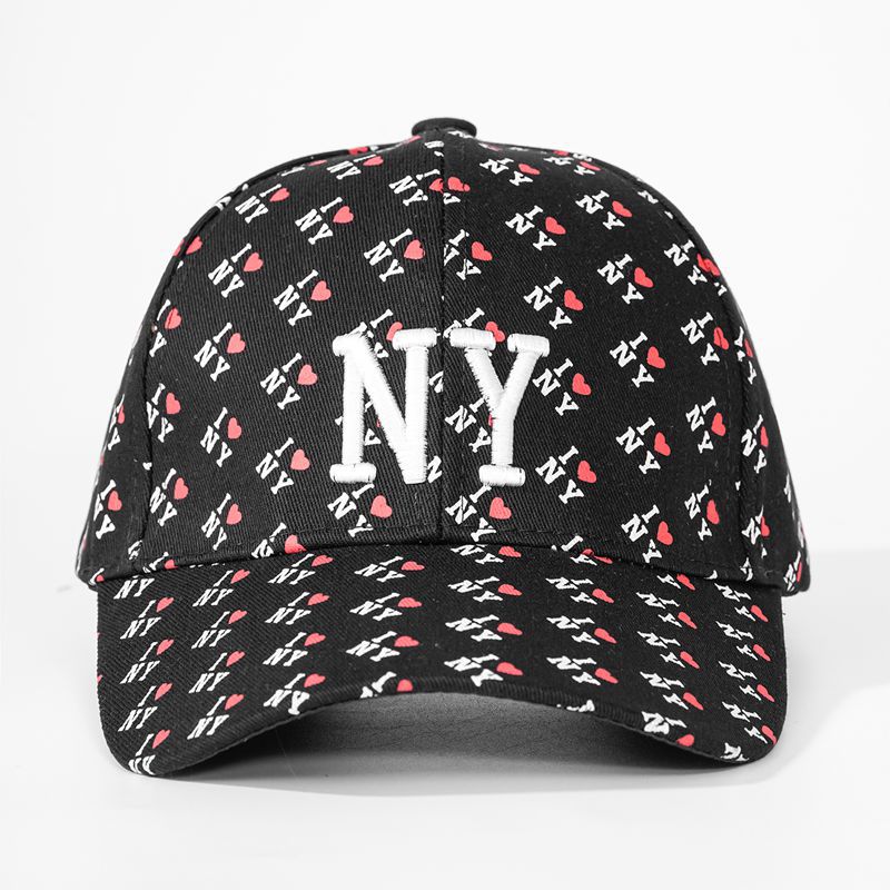外贸春秋新款字母印花棒球帽男女情侣百搭潮流鸭舌帽刺绣ny棒球帽