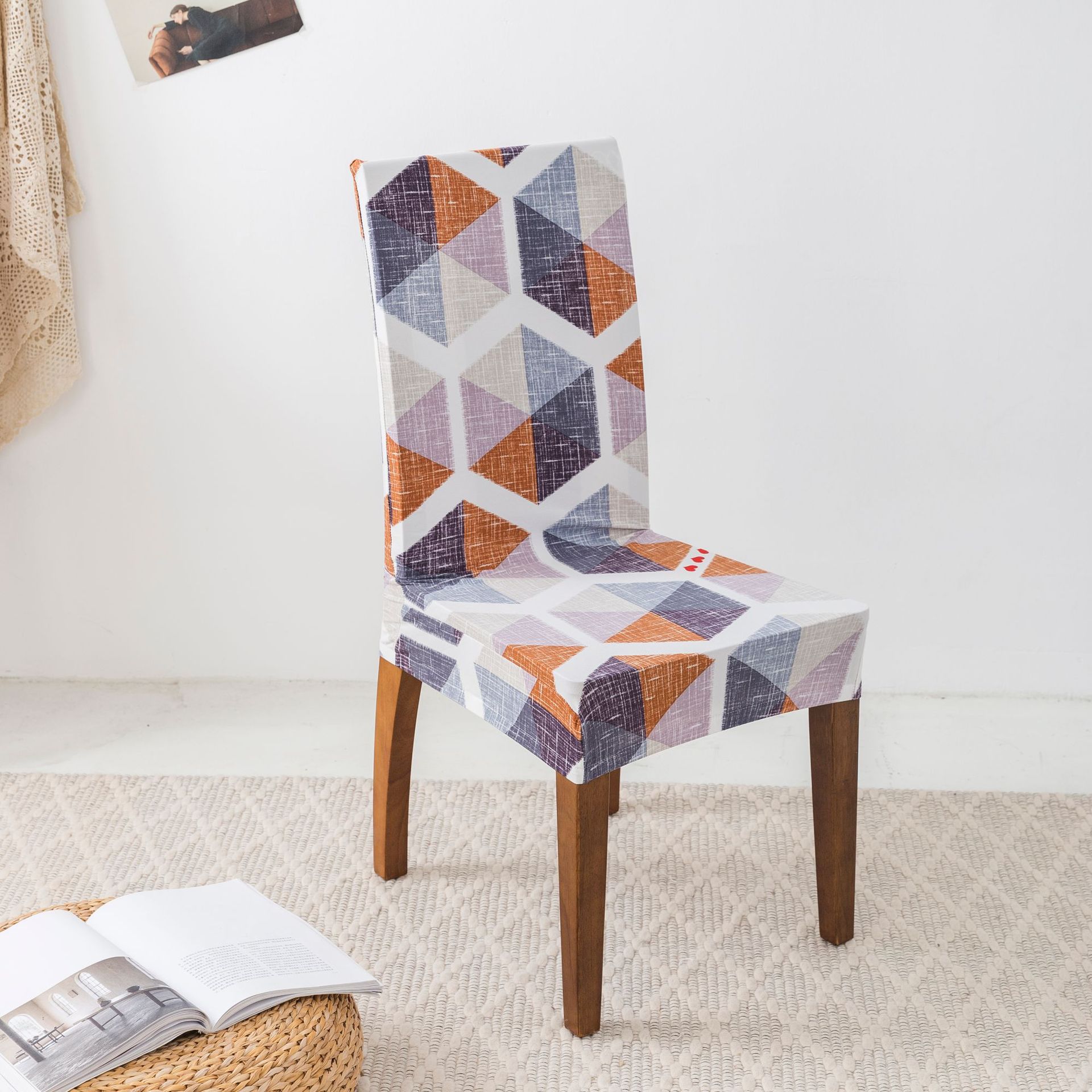 现货批发定制 跨境椅子套 简欧弹力全包会议室座椅套家用椅子罩◢