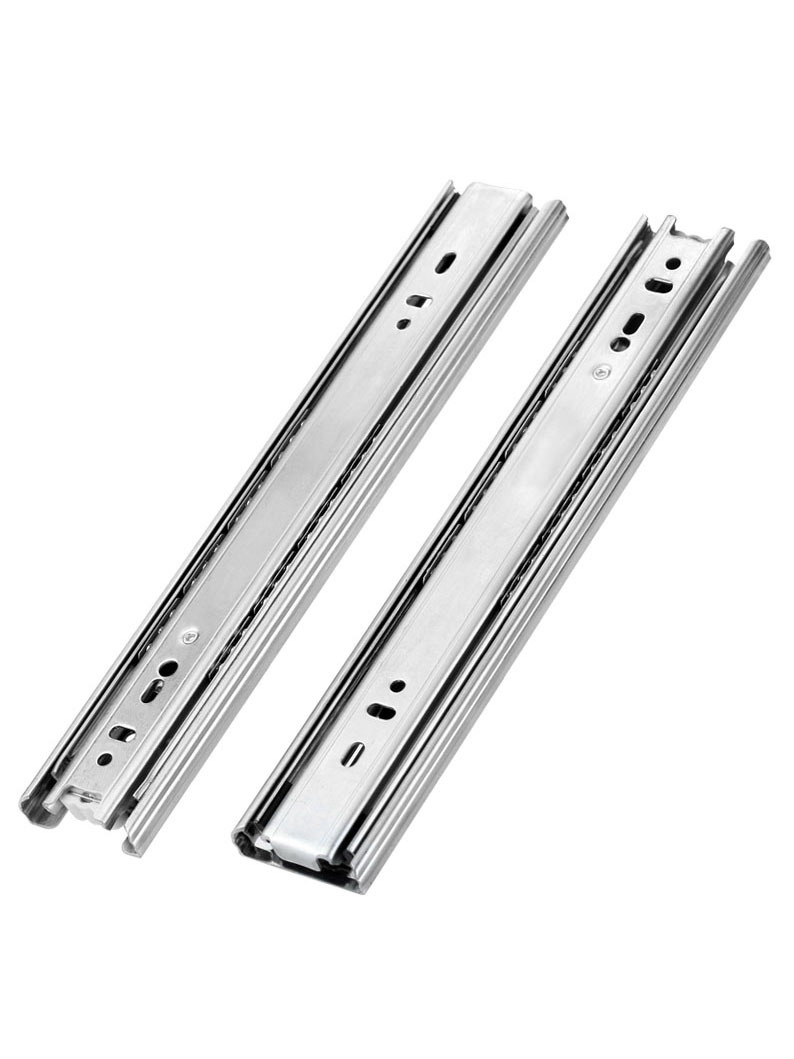 全拉出超长抽屉轨道三节轨加厚静音滚珠滑道导轨橱柜键盘托底滑轨