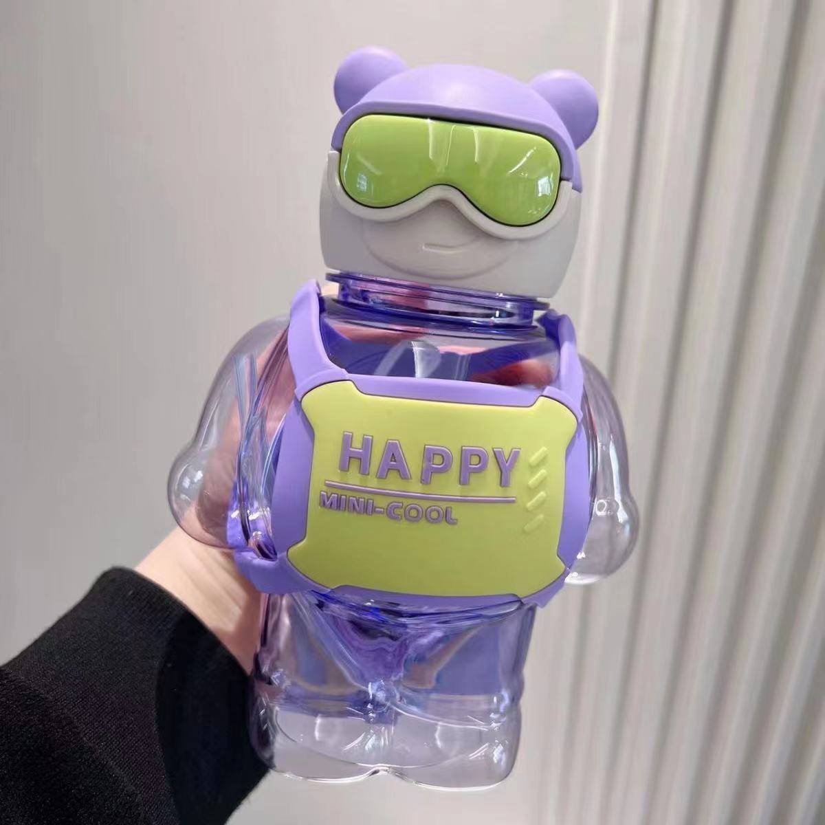 Creative Lightning Robot Space Plastic Drinking Cup Straw Cup Good-looking Children's PC Large Capacity Cute Cup