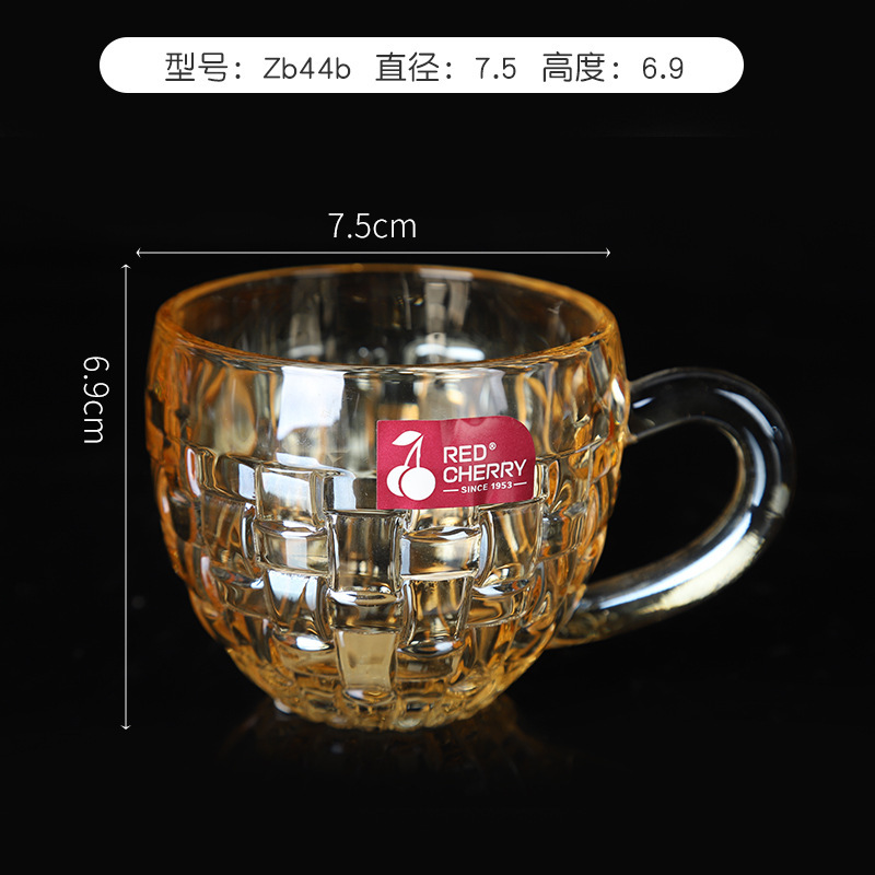 Electroplating Colorful Transparent Thickened Milk Coffee Cup Creative Office Tea Cup Household Laser Glass Wholesale