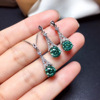 live broadcast Full bore Carbon Pendant pt950 Blue-green Morsang Earrings iron tower Ear Studs live broadcast Full bore Carbon Pendant pt950 Blue-green Morsang Earrings iron tower Ear Studs