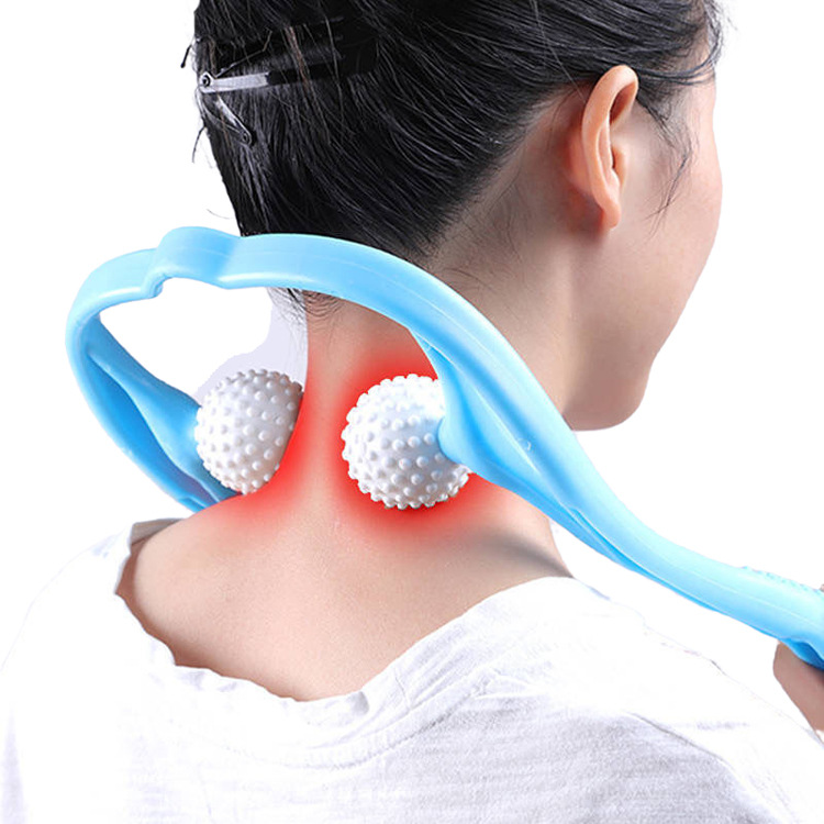 颈椎按摩器手动颈椎按摩器多功能颈部按摩器双球按压健身按摩器