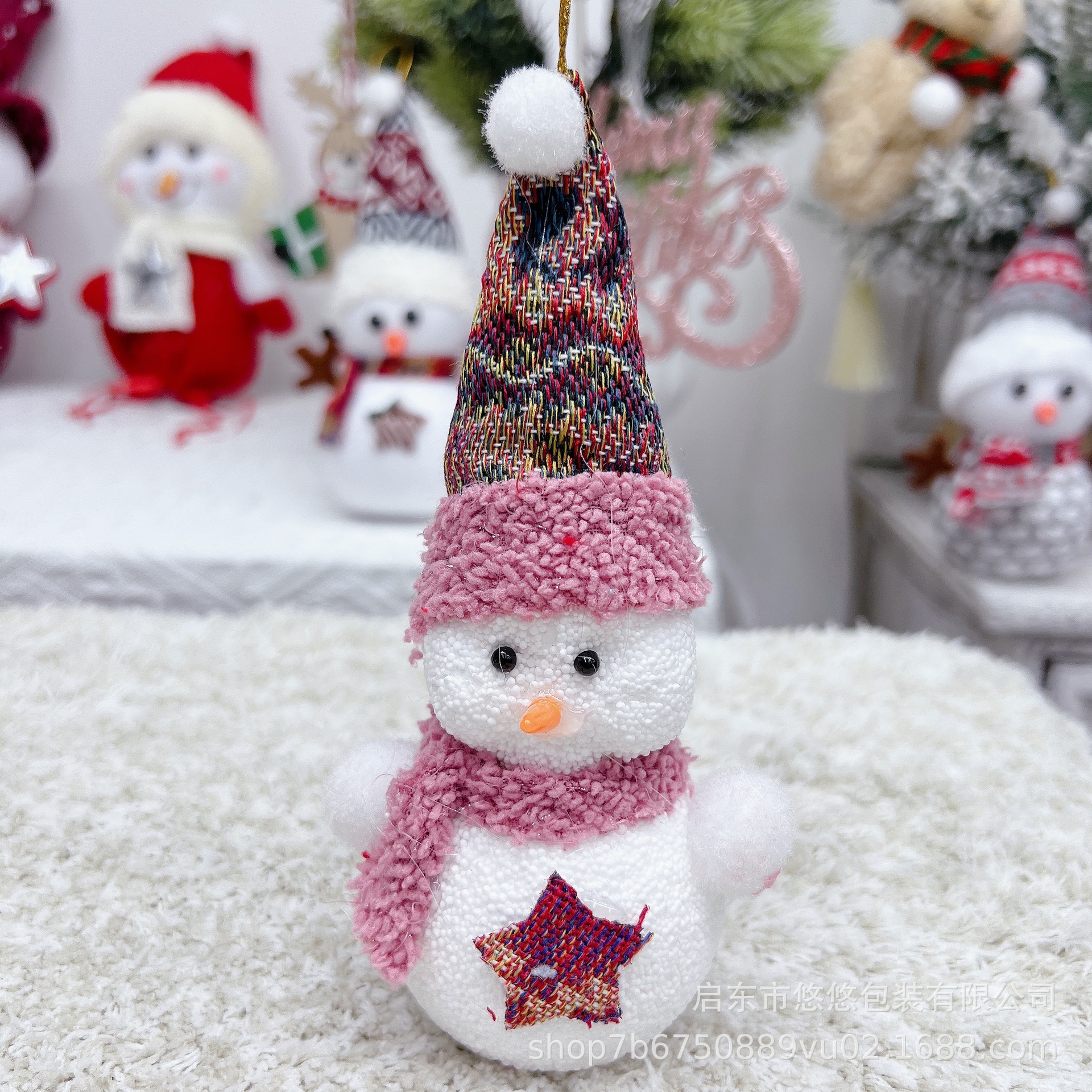 Cross-Border Christmas Cute Doll Hat Snowman Doll Christmas Tree Decoration Pendant Gift Box Plush Hang Decorations