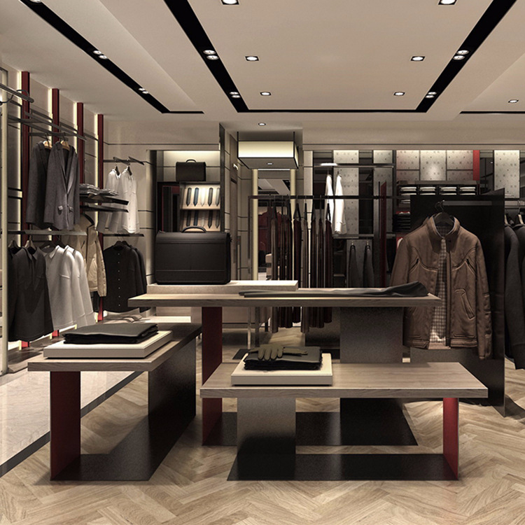 品牌男装展示柜服装店展示架落地式时尚高档西装高柜货架中岛展台