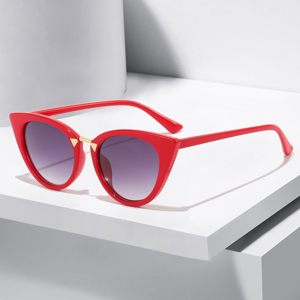 Cross-Border Sunglasses Retro Cat Eye Sun Glasses Women's Personalized Street Snap Sunglasses Sun-Resistant Glasses