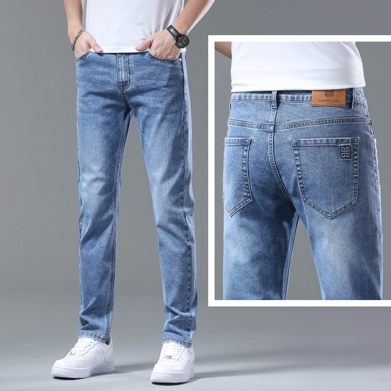 Jeans Men's Straight Loose Japanese Style Summer New Men's Casual Long Pants Korean Style Large Size Stretch Men's Clothing