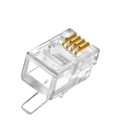 拓谱 电话水晶头rj11语音非屏蔽网络连接头 6p4c多规格镀金50μ