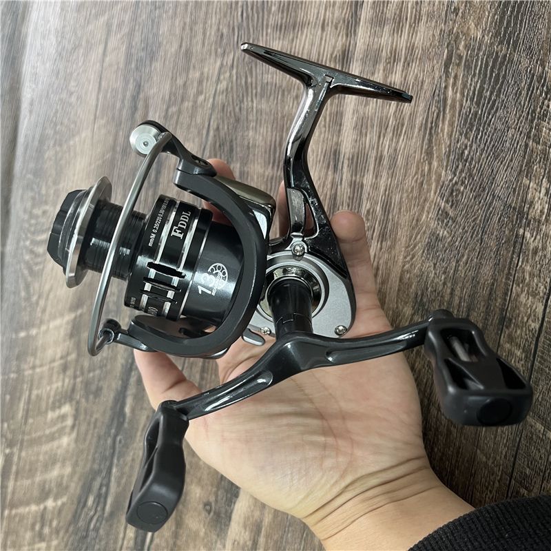 双摇臂纺车轮无间隙路亚矶钓滑漂鱼轮远投轮金属线杯路亚竿鱼线轮