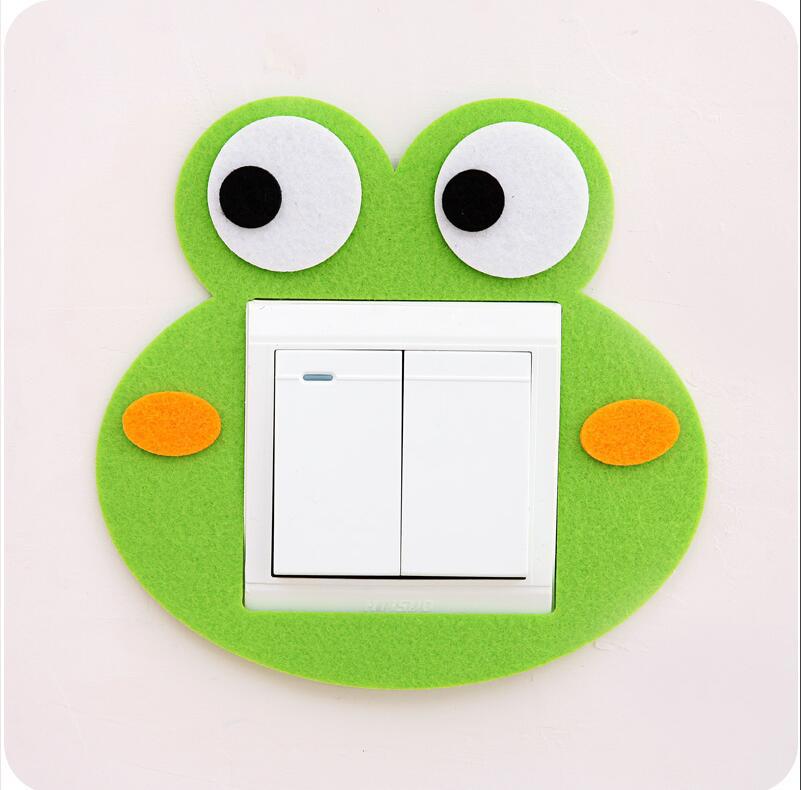 厂家批发毛毡开关贴 毛毡夜光开关贴 创意卡通夜光插排装饰套
