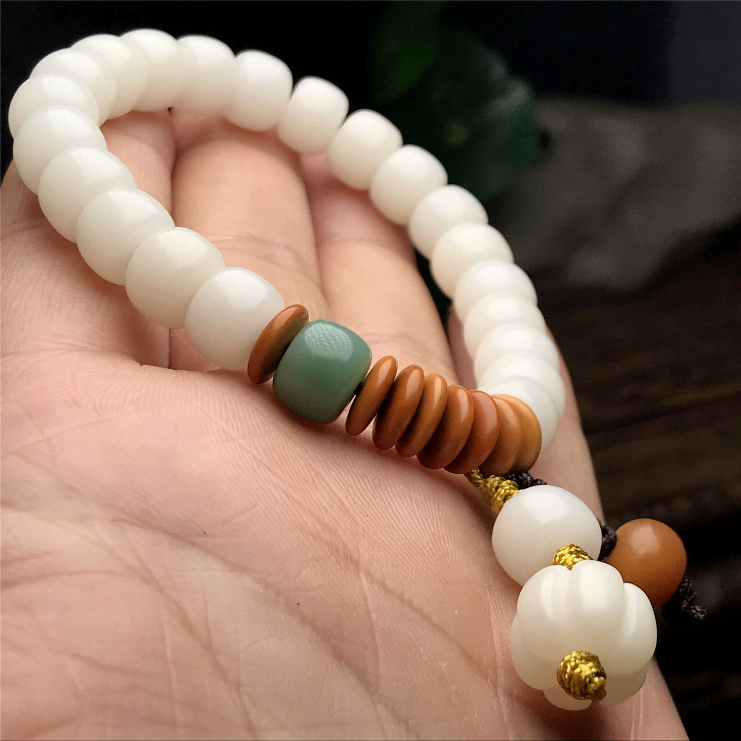 天然白菩提根手串男女白菩提子佛珠原创饰品单圈佛珠手链