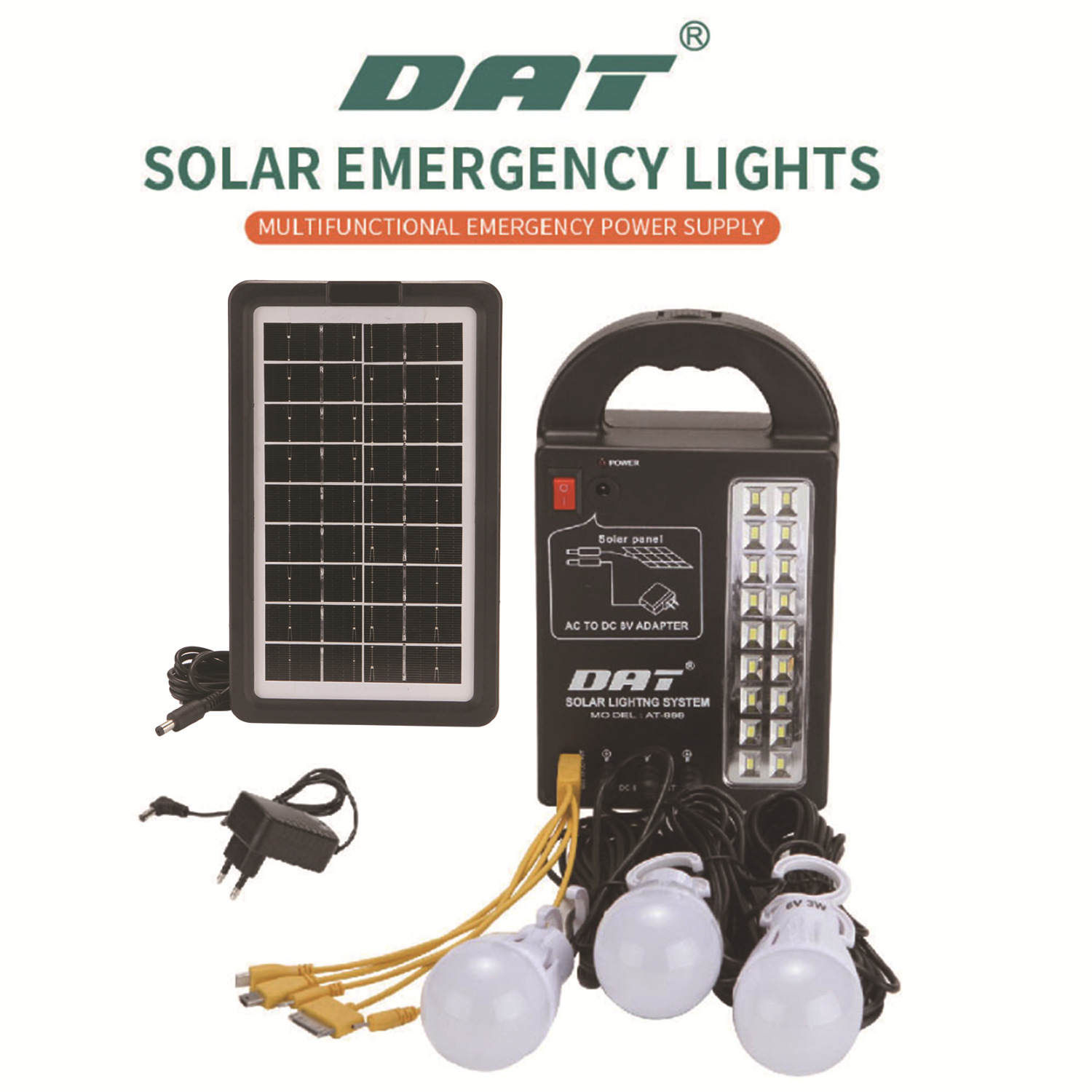 Dat Factory Wholesale at-999 Small Solar Power System Lighting