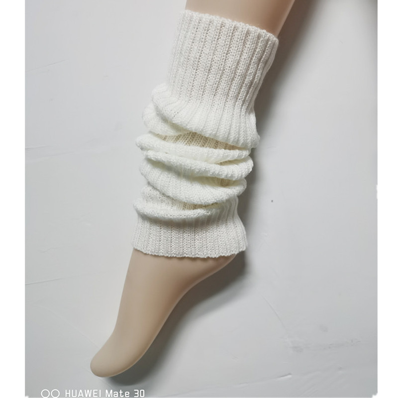 Fashion Little Leg Warmer Hot Girl Vertical Stripes Japanese JK Socks Women Pile Style Foot Sock Wool Knitted White Black Support Hosiery