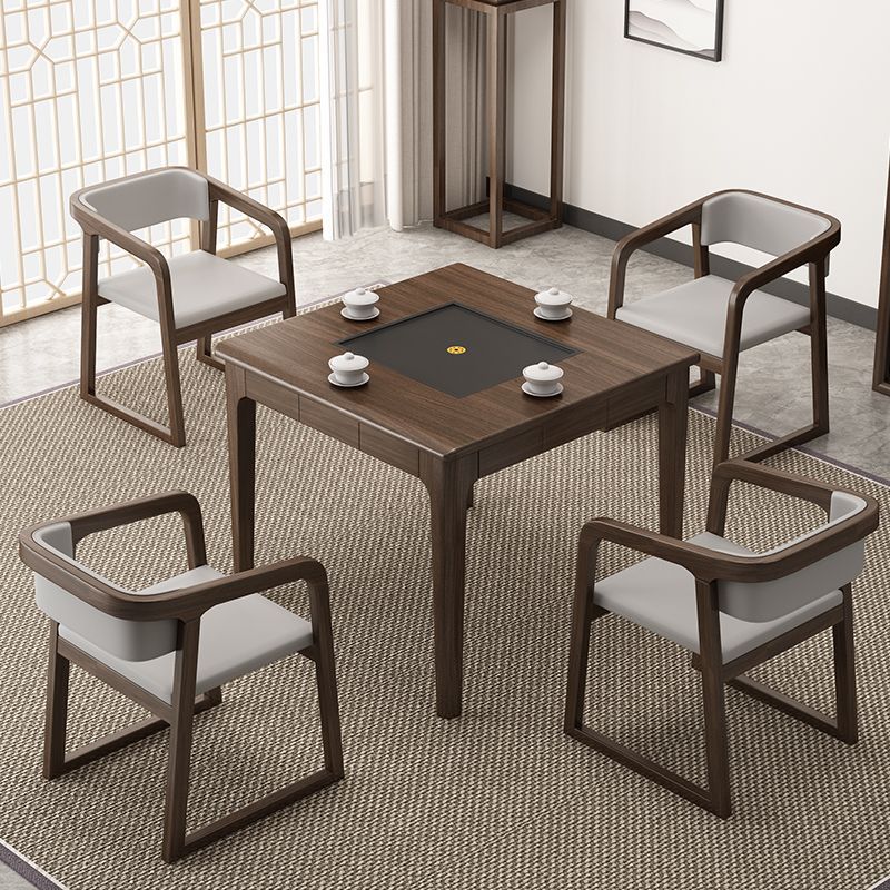 新中式实木四方八仙桌打棋牌阳台桌茶台餐桌椅组合家用办公室泡茶