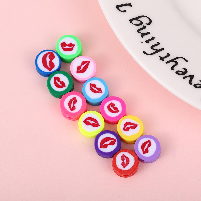 Children's Toys Handmade Beaded DIY Ornament Accessories Colorful Polymer Clay Beads Polymer Clay Valentine's Day Series Accessories Beads