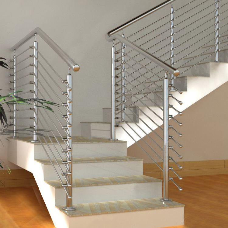 楼梯钢索栏杆 不锈钢阳台护栏 室内混凝土楼梯304钢索绳护栏厂家
