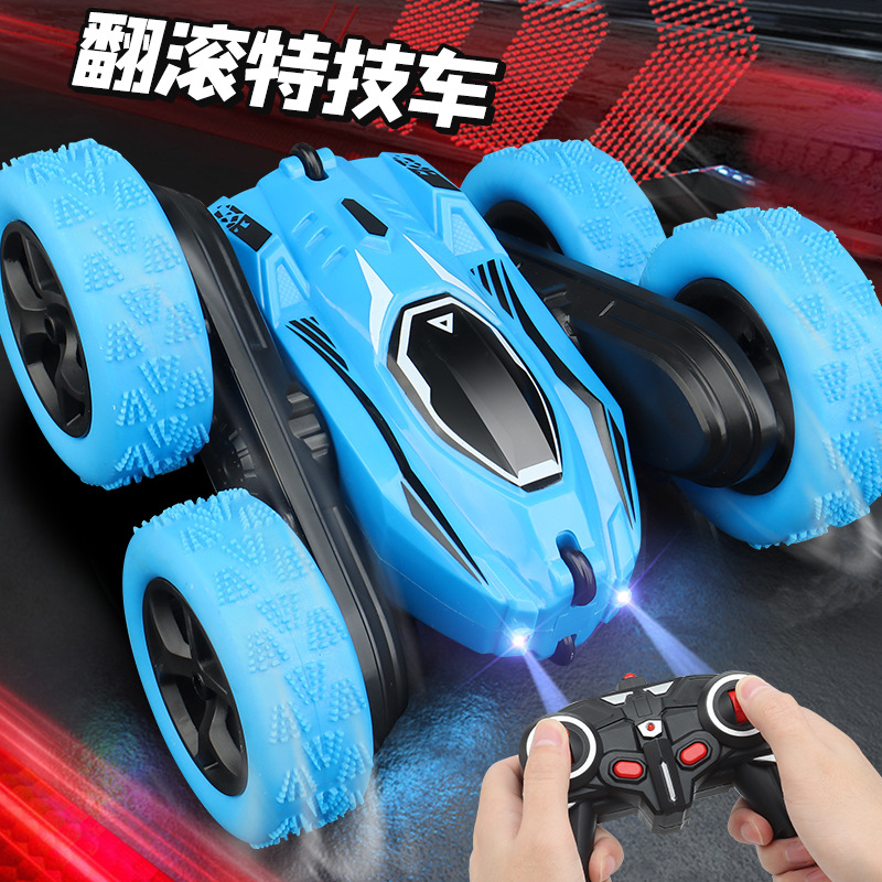 Children's Special Effects Dumptruck 2.4G Remote Control Tumbling 360 Degrees High Speed Rotating Double-Sided Car Electric Toys Wholesale