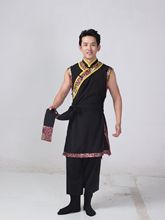 2023新款藏族舞蹈服装少数民族演出服蒙古袍艺考练功服成人男套装