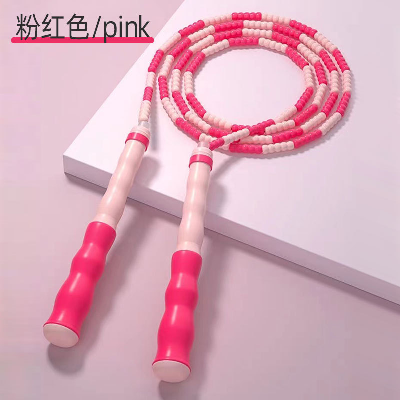 Children's Electronic Counting Bamboo Rope Skipping Primary School for Kindergarten Beginner Adjustable Baby Pattern Soft Bead Rope Skipping