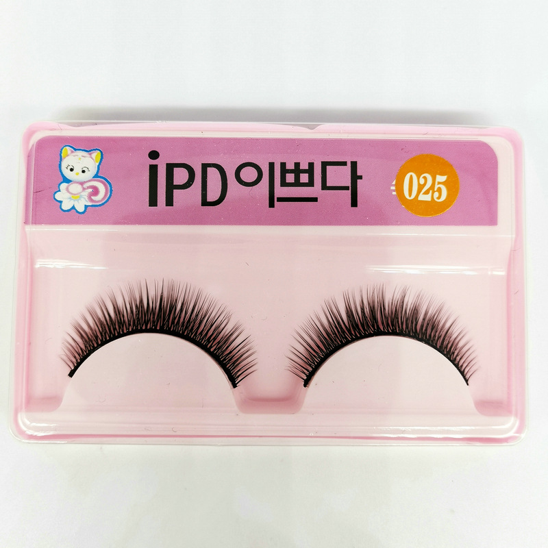 Kitten False Eyelashes 025 Black Stem Short 1.0cm Thick Natural Nude Makeup Eyelash Factory Wholesale