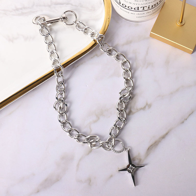 kvk项链小众设计感欧美不掉色十字架街头冷淡风ins嘻哈潮流古巴链