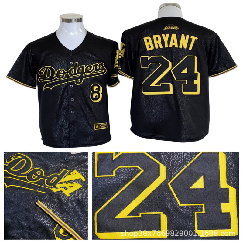 dodgers球衣道奇队棒球服24#bryant科比8# manba蛇皮鹿皮球衣
