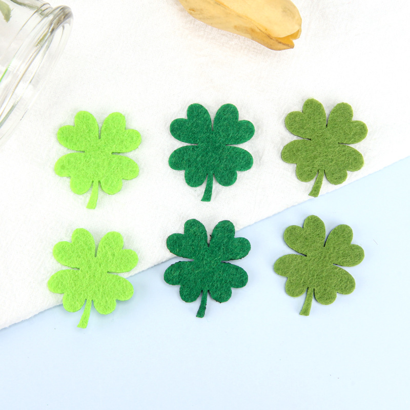 Diy Cartoon Felt Cloth Four-Leaf Clover Simple Exquisite Love Children Handmade Hair Accessories Trimmings Accessories Factory Direct Sales