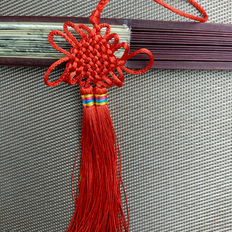 中国结小号挂件红色平安节同心结流苏穗子双喜8方双彩穗中国结