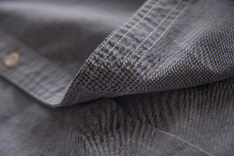 纯棉牛津纺补丁长袖衬衫潮男衬衣寸布美式阿美咔叽余文乐潮牌贴布