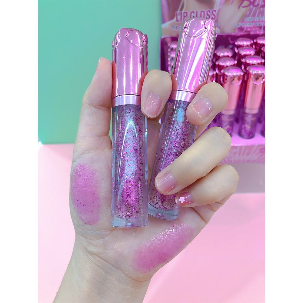 Cross-Border Lip Gloss Moisturizing Jelly Temperature Change Lip Gloss Color-Changing Lipstick with Sequins Color Change Lip Gloss Lip Lacquer Wholesale