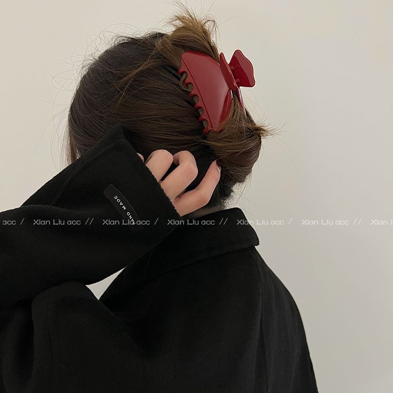 New Year Red Catch Gap Former Red 2023 Autumn and Winter Shark Clip Updo Clip Headdress Hairpin Female Hair Accessories