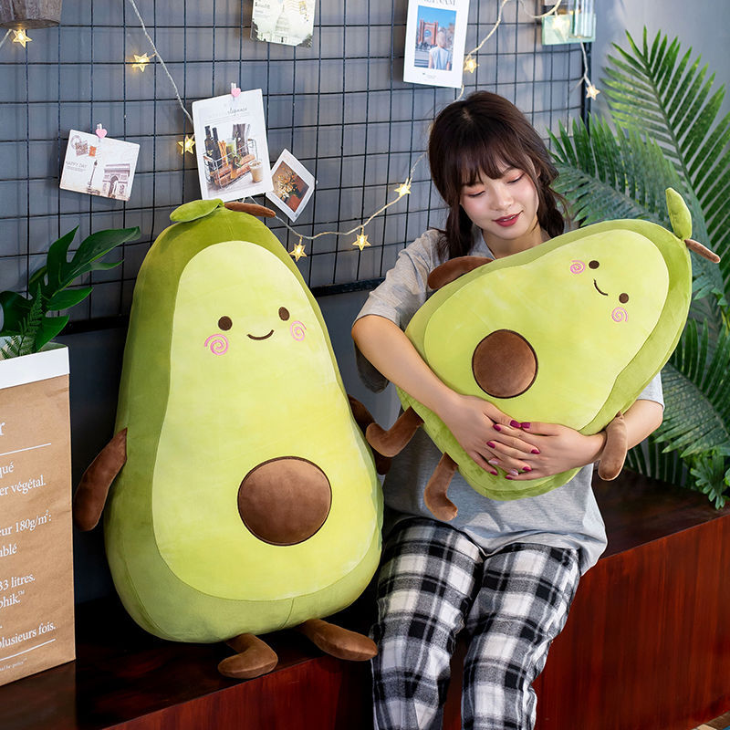 可爱网红牛油果睡觉抱枕靠垫玩偶公仔毛绒玩具女生儿童节-阿里巴巴