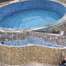 马赛克外墙瓷砖水池浴室卫生间背景马赛克鱼池景观池玻璃金线幻彩