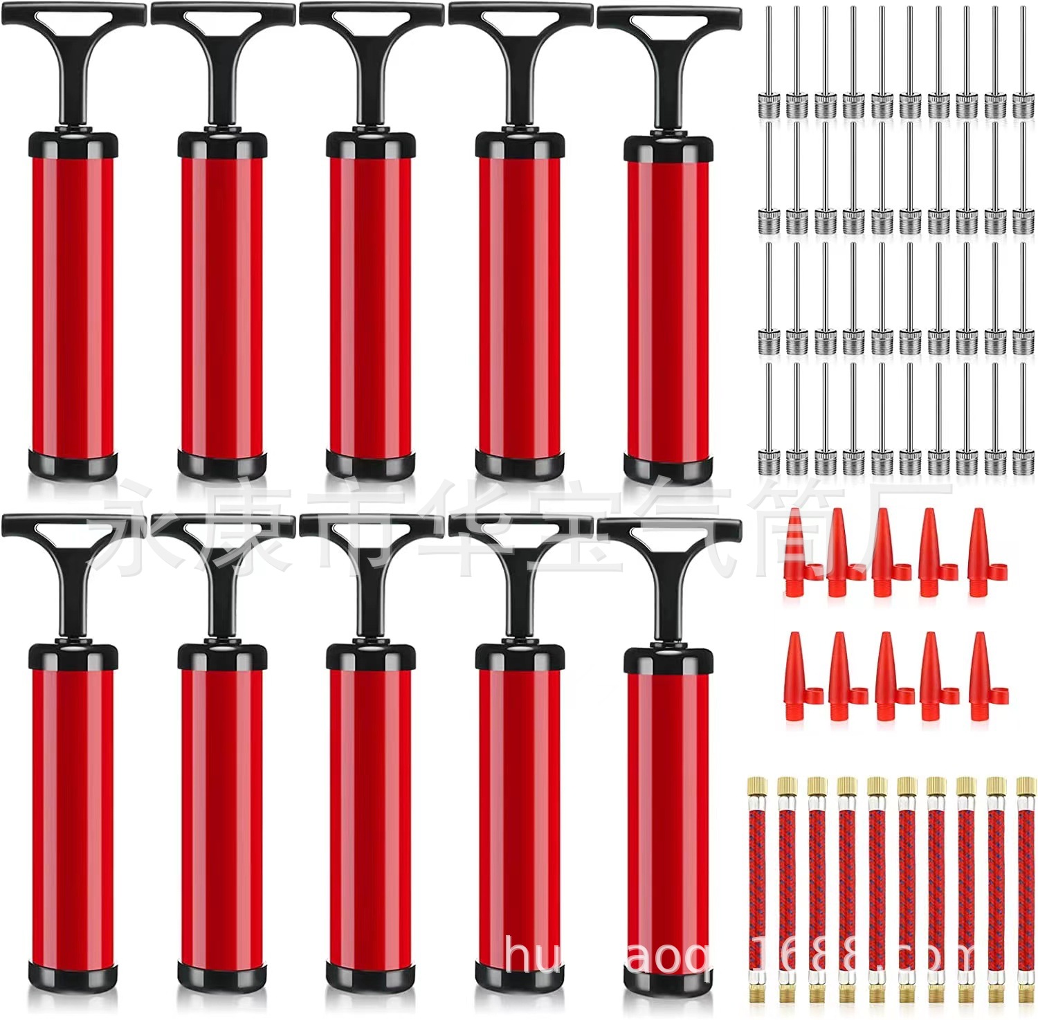 [Huabao] Cross-Border Hot 8 Sets Tire Pump Portable Mini Hand Pump Tire Pump Ball Basketball Football