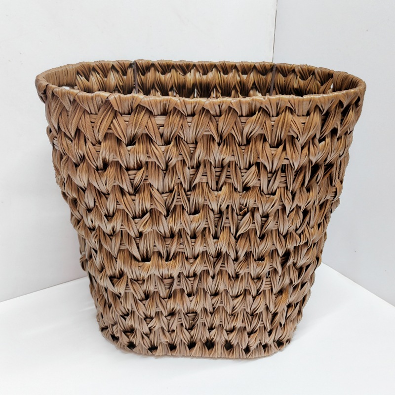 runda woven storage bucket household rattan-like simple custom amazon new trash can without lid， bobai county， guangxi