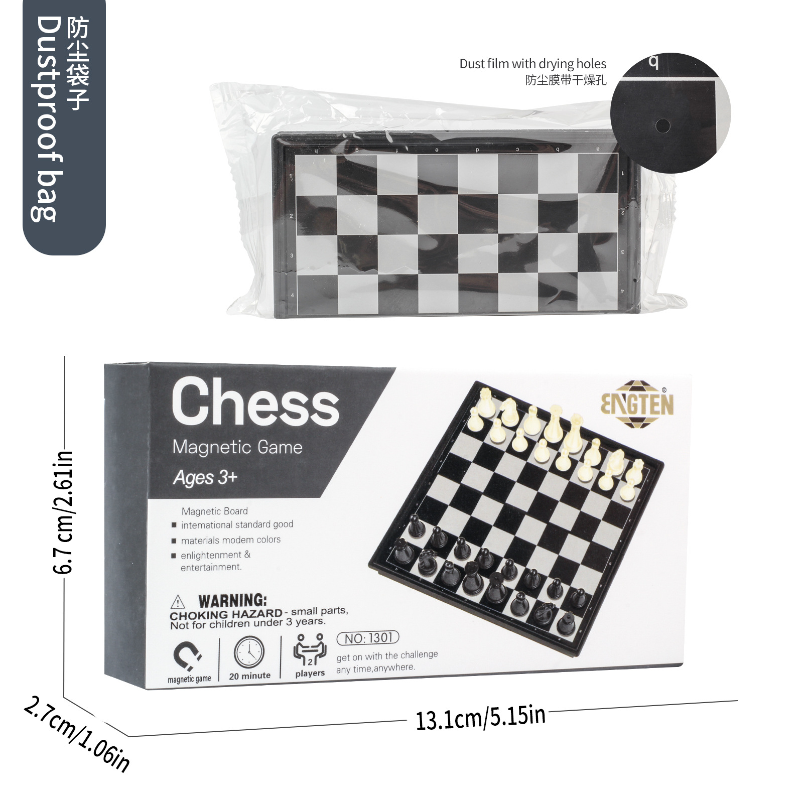 BT Extra Small Magnetic Chess Children Student Intelligence Development Puzzle Chess Convenient Storage