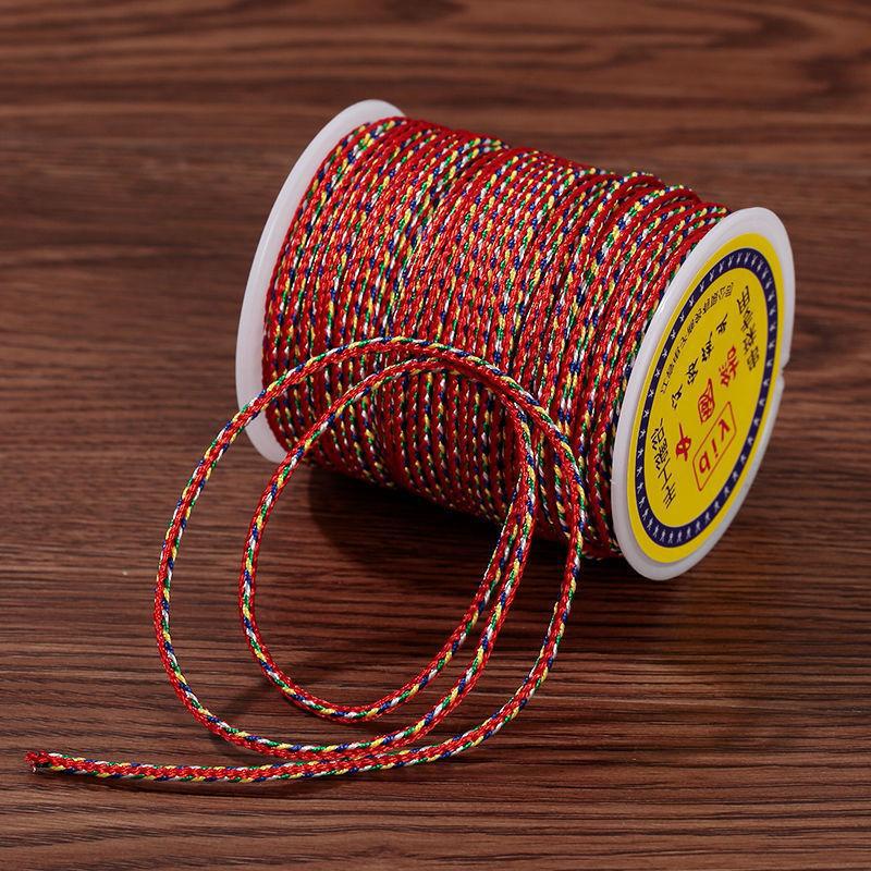 Dragon Boat Festival Bracelet Colorful Braided Rope Handmade Hand Rope Necklace Lanyard Fitting Material Colorful Braided Rope Five-Color Line Wholesale