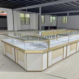 商场珠宝展示柜定制玉器翡翠首饰精品陈列柜铝合金钢化玻璃珠宝