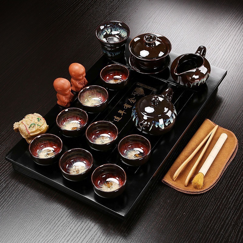 茶具全套功夫茶具套装家用小套陶瓷茶杯一套简约旅行茶盘一体茶道