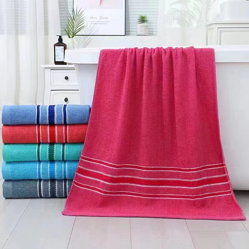 African Low-Cost Export Foreign Trade Bath Towel Plain Color Broken Bath Towel Various Pattern Color Pattern Cross-Border 370G