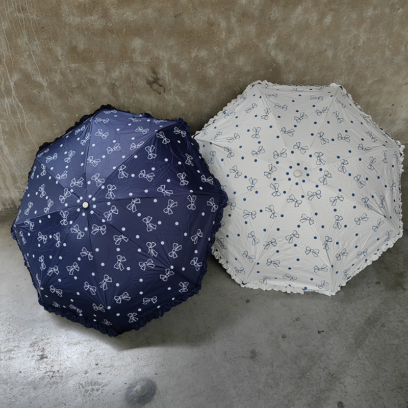 日本创意超轻手拎包迷你口袋伞五折伞黑胶强防晒太阳