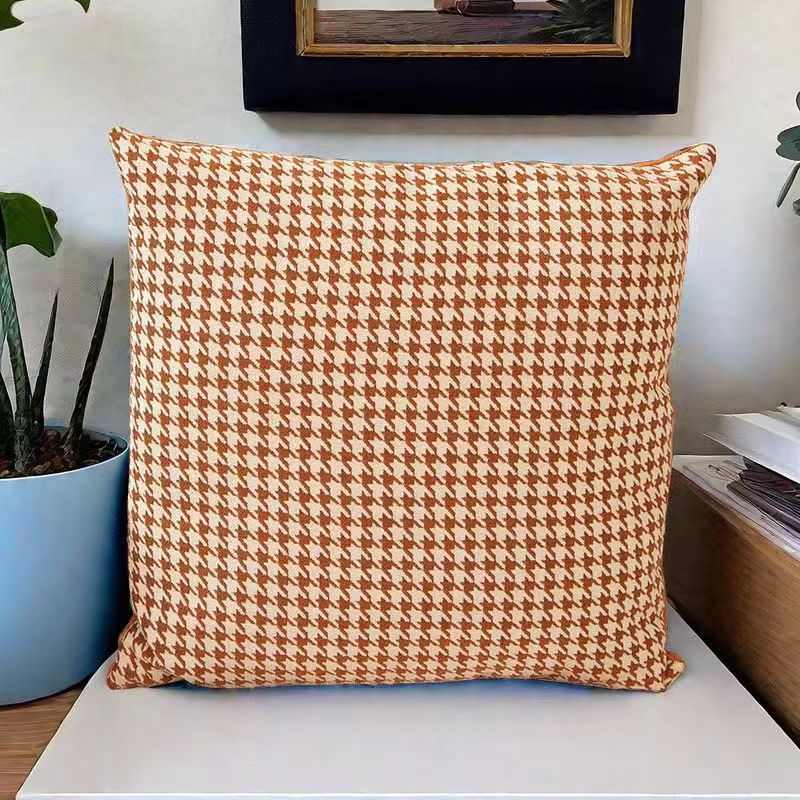 Cross-Border Houndstooth Pillow Cover Ins Entry Luxury Home Bedside Cushion Office Cushion Backrest Sofa Pillow Cases Pillow Cover