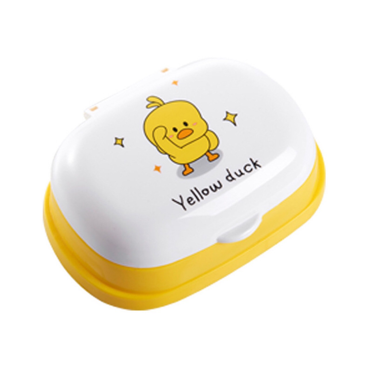 卡通皂盒日用肥皂盒带盖创意卫生间新款小黄鸭皂收纳盒生产厂家