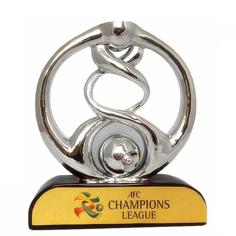 亚冠奖杯足球比赛树脂摆件体能奖牌运动会镀银装饰奖杯底座工艺品