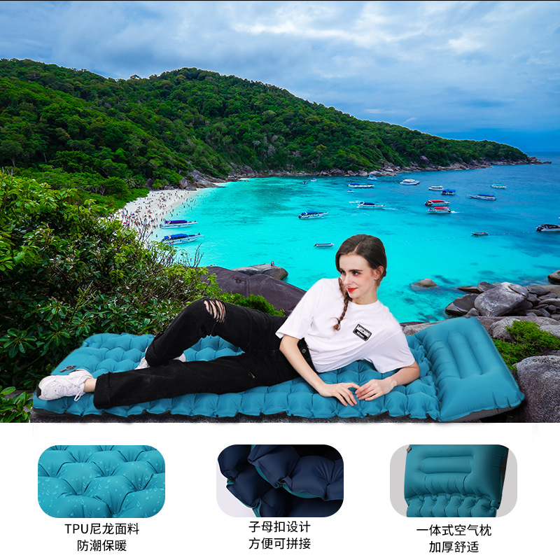 Outdoor Airbed Mat Outdoor Camping Inflatable Mattress 40D Nylon Coated TPU Airbed Factory Supply