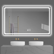 led浴室镜防雾卫浴镜带灯发光卫生间智能镜子 挂墙式洗手间触云儿