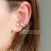 日韩东大门ins风设计甜美时髦金属休闲简约珍珠线条耳骨夹