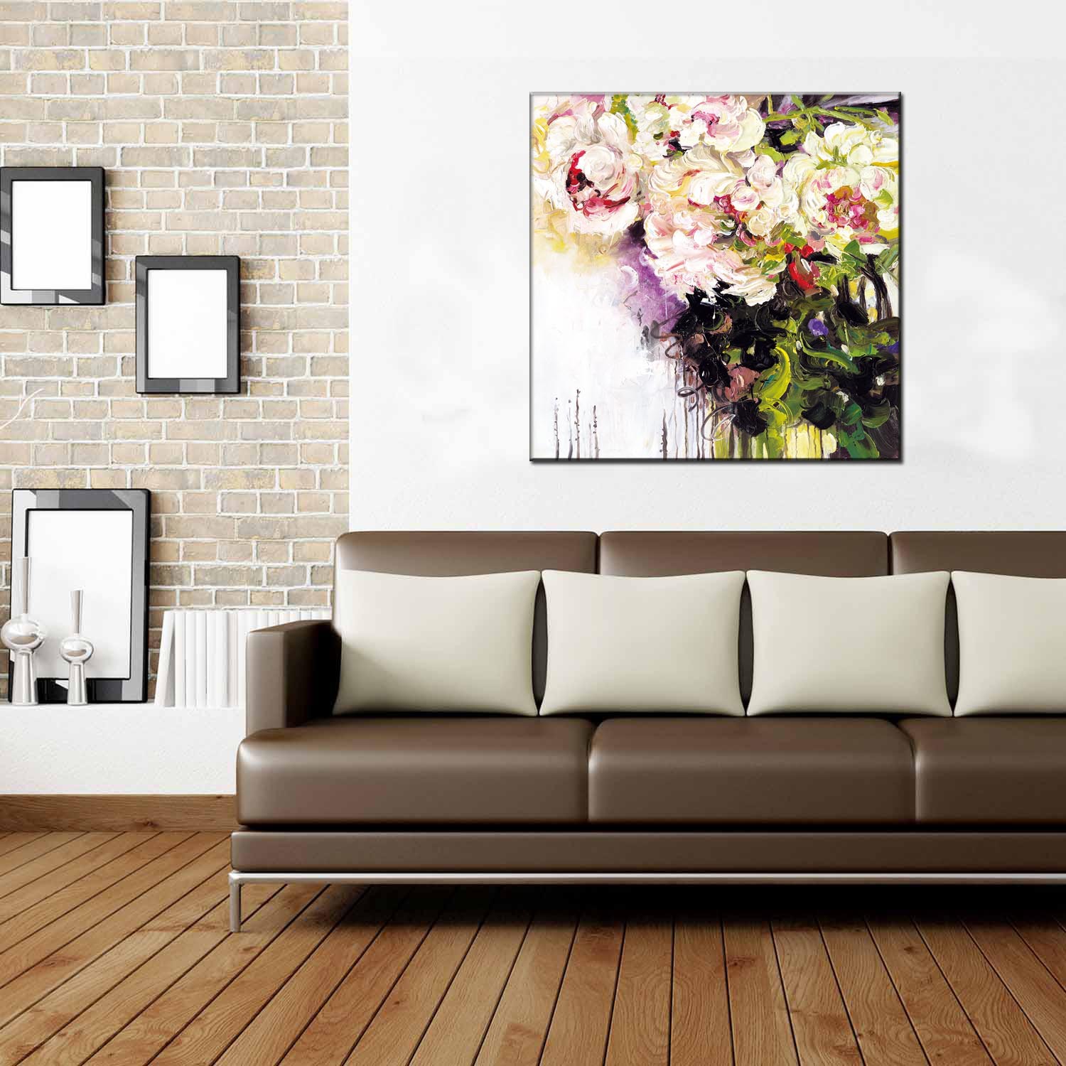 卡通动物油画布框壁画背景画酒店式公寓油画无框画